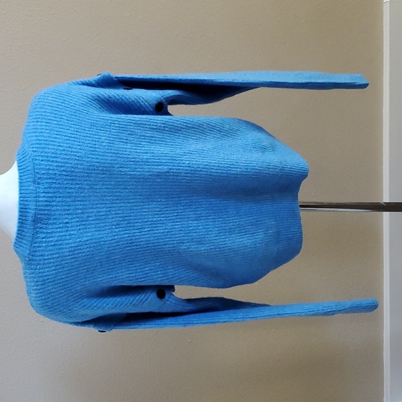 Womens DKNY Jeans Drop Shoulder Buttons Sweater Size Med 1X 3X Blue NWT - Picture 3 of 5